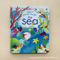 Board book with a bright blue sea-life cover, colorful coral, fish, starfish and a peek-through hole; Educational  Picture Books for toddlers