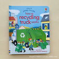 Educational  Picture Books board book with a bright blue cover, colorful recycling truck illustration and peek-through feature.