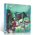 Educational  Picture Books fairy-tale board book with a turquoise forest cover, colorful dwarfs, Snow White and layered peek-through cutouts