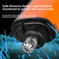 Electric Nose Hair Trimmer with a black protective head and short stainless steel rotary cutting blades