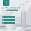 Electric Tooth Cleaner with a white neck and rounded tip above a silver metallic handle, featuring a slim polishing head