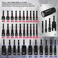 Essential Hardware Tools 32-piece nut driver and bit set in black hardened steel, with red and blue size markings