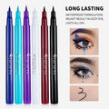 Eyeliner Pen Waterproof set with slim liquid liners in blue, turquoise, purple, white, burgundy and black, pointed tips
