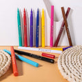 Eyeliner Pen Waterproof set of colorful matte plastic pens in turquoise, red, purple, blue, yellow, pink and brown with pointed tips