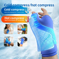 Gel Ice Compress Gloves in bright blue gel-filled fabric, with an extended wrist cuff and flexible hand coverage for hot or cold therapy