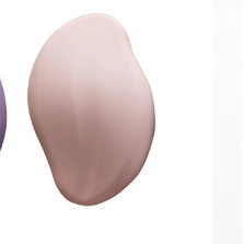 Glass Frosted Exfoliator with a smooth, rounded pebble shape and glossy pale pink surface