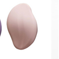 Glass Frosted Exfoliator in pale pink with a smooth, rounded oval shape and gently contoured edges