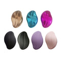 Glass Frosted Exfoliator set with seven smooth, pebble-shaped tools in glossy bronze, teal and magenta and matte black, green, purple and pink