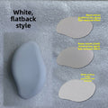 Glass Frosted Exfoliator with a smooth white flat-back body and three textured oval glass surfaces for hair removal