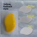 Glass Frosted Exfoliator with a glossy yellow, curved flatback handle and three pale textured glass exfoliating surfaces