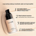 Goddess Beauty Pure Beauty liquid foundation in a frosted beige bottle with black pump and minimalist label