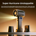 High-speed Ducted Hair Dryer in black and gold with a metal turbine head, digital display, and ribbed handle