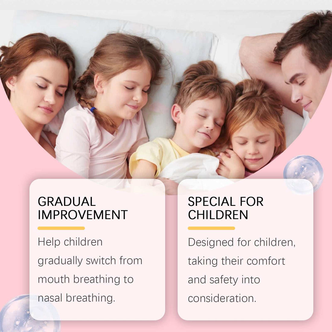 Hydrating Sleep Mouth Tape in pink printed patches with white resealable pouch packaging, labeled with collagen and hyaluronic acid