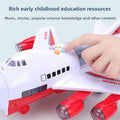 Inertia Transforming Aircraft Toy in white and red plastic, featuring wings, engine pods and colorful music buttons