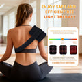 Infrared Heating Belt in black fabric worn across the shoulder and back, with adjustable red light therapy panels