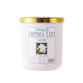 Jasmine Fragrance Air Fresh solid air freshener in a pale pink jar with a shiny gold lid and jasmine flower label