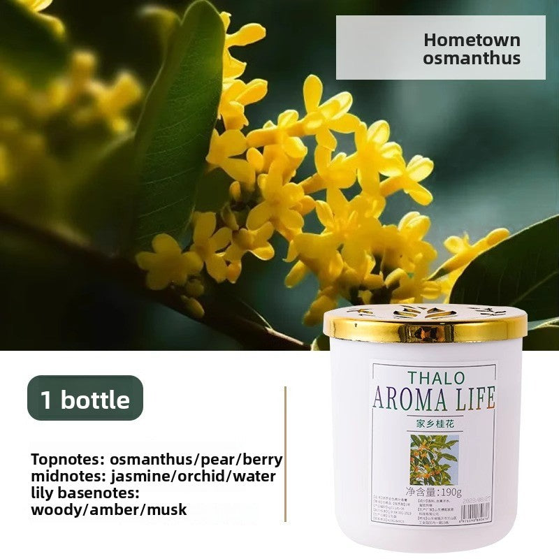 Jasmine Fragrance Air Fresh solid fragrance in a white cylindrical jar with a gold lid and floral label