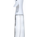 Kitchen Oil Spray Bottle with a clear glass body and white plastic pump, featuring a trigger-style spray nozzle.