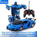 Lambo Transforming Remote Control in bright blue plastic, shown as a sports car and robot with a black controller