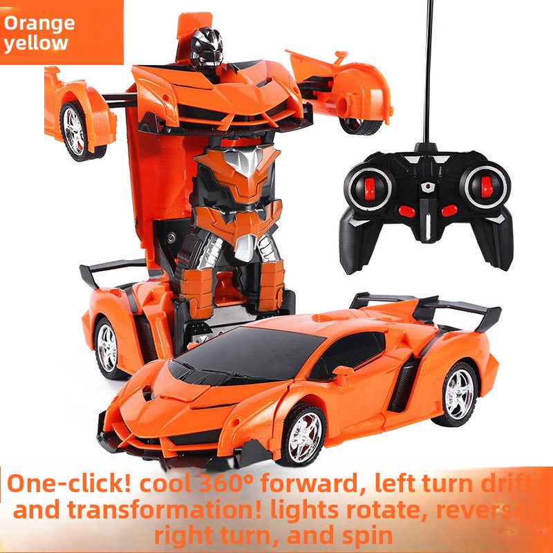 Lambo Transforming Remote Control set in orange plastic, shown as a sports car and robot with a black controller