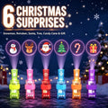LED glowing ring finger lights in six bright colors, projecting Christmas icons including a snowman, reindeer, Santa, tree, candy cane and gift