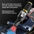 M18 Turbo Electric Hand Fan shown as a black and gold handheld vacuum with a clear dust chamber and tapered nozzle