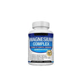 Magnesium Glycinate Magnesium Malate capsules in a white bottle with a blue label marked magnesium complex and 90 capsules