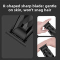 Men's Electric Hair Clipper Set with a black faceted body and fine R-shaped blade designed for gentle, snag-free trimming