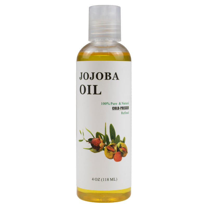 Natural Plant Base Oil in clear bottles with white labels, showing varied golden, green, and amber oils and botanical illustrations