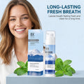 Nicotinamide toothpaste dense foam in a blue-and-white carton and pump bottle, with mountain graphics and 8X branding.