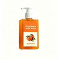 Persimmon Shower Gel in a clear orange pump bottle with a white dispenser and persimmon fruit label