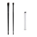 Professional Makeup Brush Set with two slim black brushes, angled dark bristles, and a clear storage tube