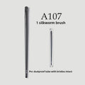 Professional Makeup Brush Set includes a slim black silk-worm brush with fine bristles and a clear protective tube