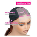 Real Human Hair Wigs with a 4x4 lace closure, beige mesh panel, black elastic cap, and adjustable straps