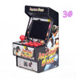 Retro Handheld Game Console styled as a black arcade cabinet, with colorful fighting game artwork, red joystick and buttons