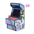Retro Handheld Game Console styled as a miniature arcade cabinet, with blue character graphics, red joystick and buttons