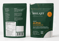 Shilajit Seaweed Alpha Gummies in dark green stand-up pouches with orange and white lettering and supplement facts panel