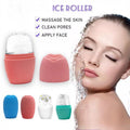 Silicone Ice Pack for Face ice roller in coral pink silicone, with a removable ice-filled top and compact cup-shaped base