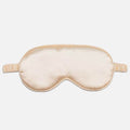 Simulated Silk Sleep Eye Mask in champagne gold with a smooth plain finish, contoured eye shape and elastic side straps