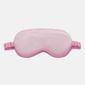 Simulated Silk Sleep Eye Mask in pale pink, with a smooth plain surface, contoured eye shape, and gathered elastic strap.