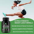Slim Plus Fat Burner black supplement bottle with a green label, shown beneath a running woman and weight loss claims