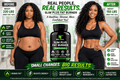 Slim Plus Fat Burner bottle with black packaging, green accents and bold white lettering between before-and-after fitness figures