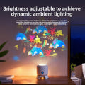 Snowflake Christmas Projection Light in a compact gray housing projects colorful rotating sea-creature patterns