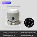 Snowflake Christmas Projection Light with a compact white rounded body, blue power button and circular snowflake pattern disc