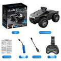 Tesla Toy Truck in black and silver plastic with rugged tires, roof camera, matching box and wireless controller