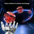 UFO Remote Control Flying Toy in a red protective cage with multicolour LED lights and visible inner propellers