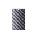 Ultra-Thin Carbon Fiber GPS Tracker, slim black card-shaped device with a diagonal gray carbon-fiber pattern and small top slot