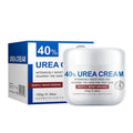 Urea cream for hands and feet in a white jar with matching blue-and-white 40% moisturizing cream box
