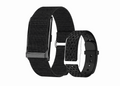 VIBE LOOP™ Air Fitness Wristband Monitor with black woven and perforated silicone straps, buckle closures, and square dial