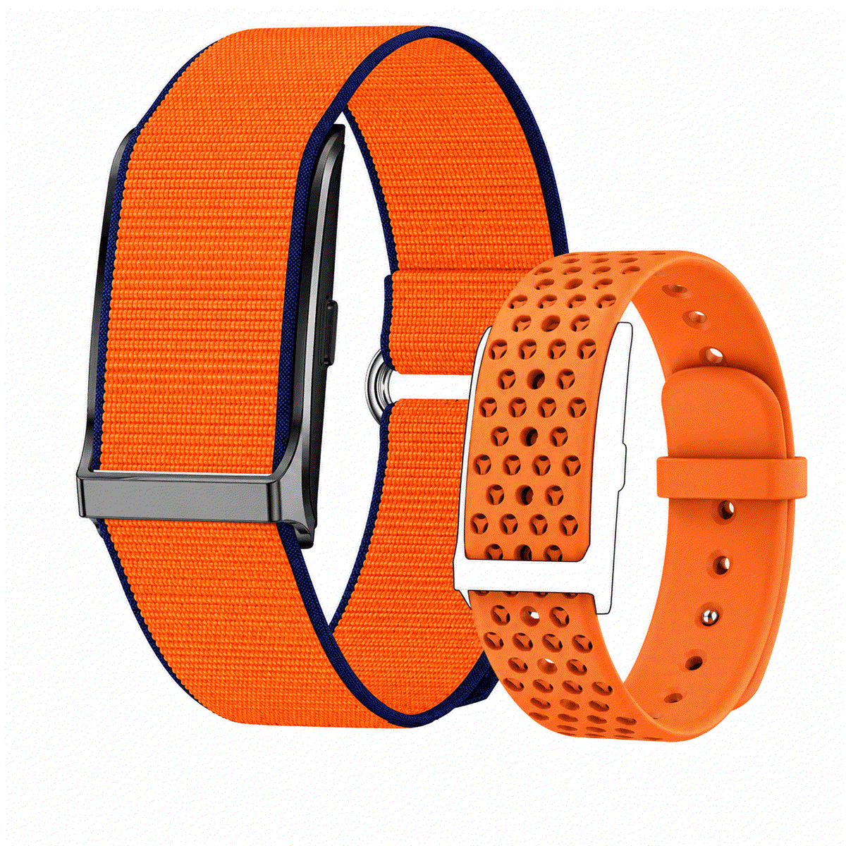 Fitness wristband monitor, VIBE LOOP™ Air Fitness Wristband Monitor with bright orange woven and perforated silicone straps